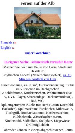 Vorschau der mobilen Webseite www.dieringer-fewo.de, Ferienwohnung Dieringer
