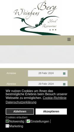 Vorschau der mobilen Webseite www.weinhausberg.de, Weinhaus Berg