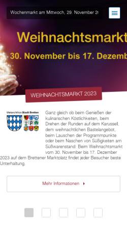 Vorschau der mobilen Webseite www.bretten.de, Stadt Bretten
