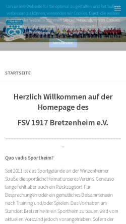 Vorschau der mobilen Webseite fsv-bretzenheim.de, FSV 1917 Bretzenheim e.V.
