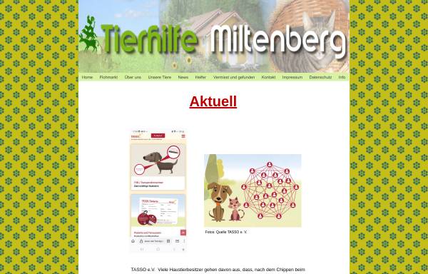 Vorschau von www.tierhilfe-miltenberg.de, Tierhilfe Miltenberg e.V.