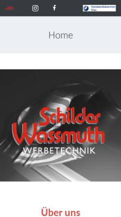 Vorschau der mobilen Webseite www.wassmuth.de, Schilder Wassmuth