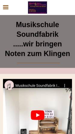 Vorschau der mobilen Webseite www.musikschule-soundfabrik.de, Musikschule Soundfabrik