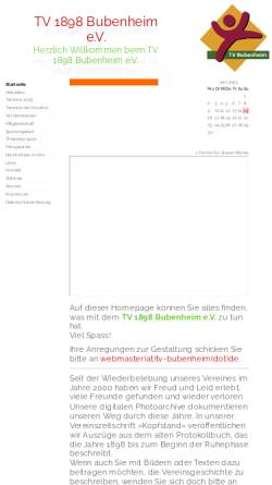 Vorschau der mobilen Webseite www.tv-bubenheim.de, TV 1898 Bubenheim e.V.