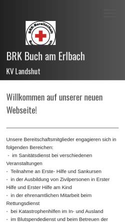 Vorschau der mobilen Webseite brk-buch.de, Sanitätsbereitschaft Buch am Erlbach
