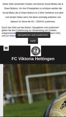 Vorschau der mobilen Webseite www.fc-viktoria-hettingen.de, F.C. Viktoria Hettingen e.V.