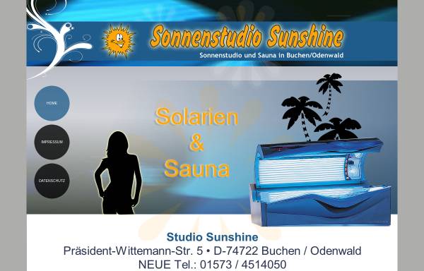 Vorschau von www.studio-sunshine.de, Sonnen- und Wellness-Studio Sunshine