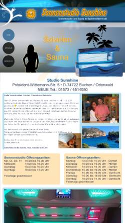 Vorschau der mobilen Webseite www.studio-sunshine.de, Sonnen- und Wellness-Studio Sunshine