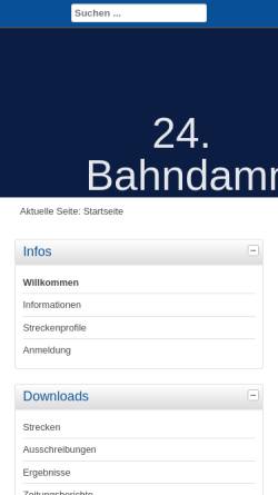Vorschau der mobilen Webseite bahndammlauf.de, Bahndammlauf