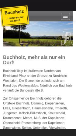 Vorschau der mobilen Webseite www.buchholz-westerwald.de, Ortsgemeinde Buchholz, Westerwald
