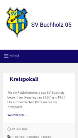 Vorschau der mobilen Webseite www.svbuchholz05.de, SV Buchholz 05 e.V.