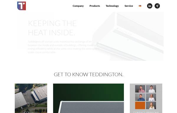 Vorschau von www.teddington.de, Teddington Luftschleieranlagen GmbH