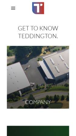 Vorschau der mobilen Webseite www.teddington.de, Teddington Luftschleieranlagen GmbH