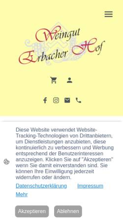 Vorschau der mobilen Webseite www.weingut-erbacher-hof.de, Weingut Erbacher Hof