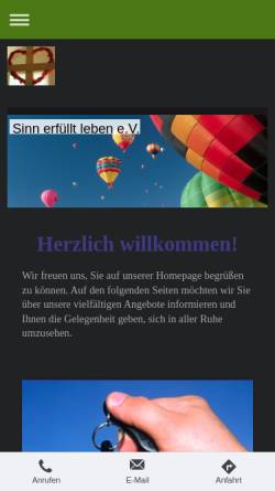 Vorschau der mobilen Webseite www.sinn-erfuellt-leben.de, Sinn erfüllt leben e.V.