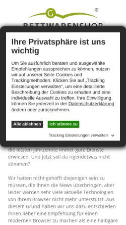 Vorschau der mobilen Webseite www.wasserbetten-genkinger.de, Wasserbetten Genkinger