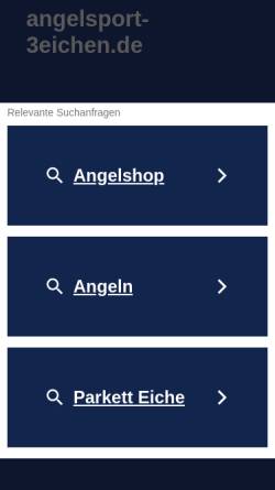 Vorschau der mobilen Webseite www.angelsport-3eichen.de, Angelsport 3 Eichen