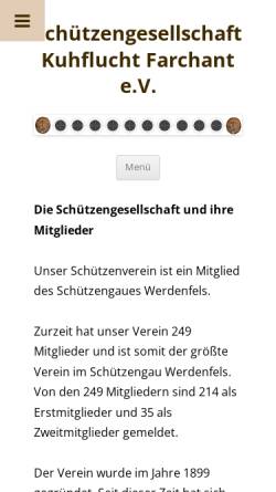 Vorschau der mobilen Webseite www.sgfarchant.de, Schützengesellschaft Kuhflucht Farchant e.V.