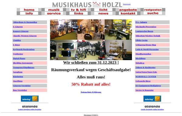 Vorschau von www.musik-hoelzl.de, Musikhaus-TV-Hifi Hubert Hölzl