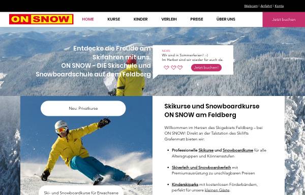 Vorschau von www.onsnow.de, Onsnow - Schneesportschule Feldberg