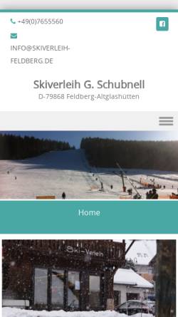 Vorschau der mobilen Webseite skiverleih-feldberg.de, Skiverleih G. Schubnell