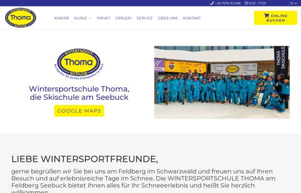 Vorschau von www.thoma-skischule.de, Wintersportschule Thoma