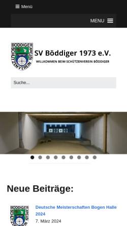 Vorschau der mobilen Webseite www.svboeddiger.de, Schützenverein Böddiger 1973 e.V.
