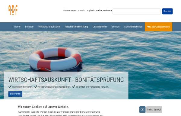 Vorschau von www.adf-inkasso.de, ADF Allgemeine Datenbank für Forderungseinzug GmbH