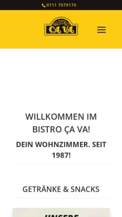 Vorschau der mobilen Webseite www.bistrocava.de, Bistro Ca Va