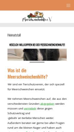 Vorschau der mobilen Webseite www.meerschweinchenhilfe.de, Meerschweinchenhilfe e.V.