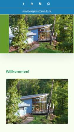 Vorschau der mobilen Webseite www.wappenschmiede.de, Naturerlebniszentrum Wappenschmiede