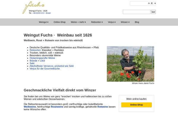 Vorschau von www.weingut-fuchs.de, Weingut Fuchs