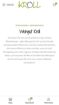 Vorschau der mobilen Webseite www.weingut-kroll.com, Weingut Kroll GbR