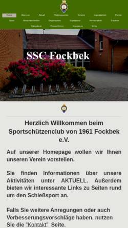 Vorschau der mobilen Webseite www.ssc-fockbek.de, Sportschützenclub Fockbek e. V. von 1961