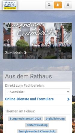 Vorschau der mobilen Webseite www.fraenkisch-crumbach.de, Fränkisch-Crumbach
