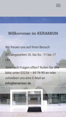 Vorschau der mobilen Webseite keramion.de, Keramion