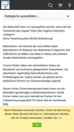Vorschau der mobilen Webseite ballonteam-freigericht.de, Ballonteam