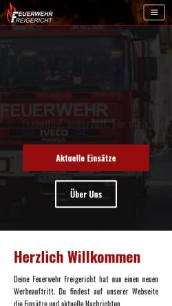 Vorschau der mobilen Webseite www.feuerwehr-freigericht.de, Freiwillige Feuerwehr Freigericht