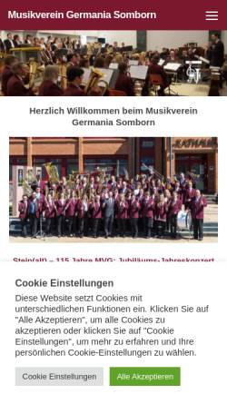 Vorschau der mobilen Webseite www.musikverein-somborn.de, Musikverein Germania Somborn 1908 e.V
