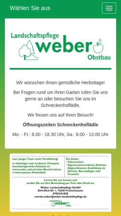 Vorschau der mobilen Webseite weber-landschaftspflege.de, Weber Landschaftspflege GmbH