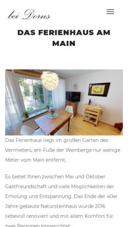 Vorschau der mobilen Webseite www.bei-dorns.de, Ferienhaus bei Dorns