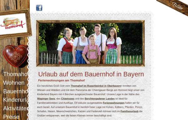 Vorschau von www.thomahofurlaub.de, Thomahof, Familie Reiter