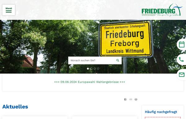 Vorschau von www.gemeinde-friedeburg.de, Gemeinde Friedeburg