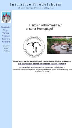Vorschau der mobilen Webseite www.initiative-friedelsheim.de, Initiative Friedelsheim (Kunst - Kultur - Denkmalpflege) e.V.