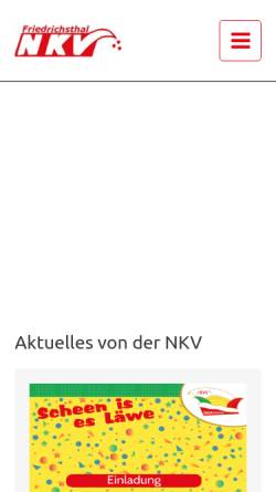 Vorschau der mobilen Webseite www.nkv-friedrichsthal.de, NKV Narrenzunft katholischer Vereine e.V.