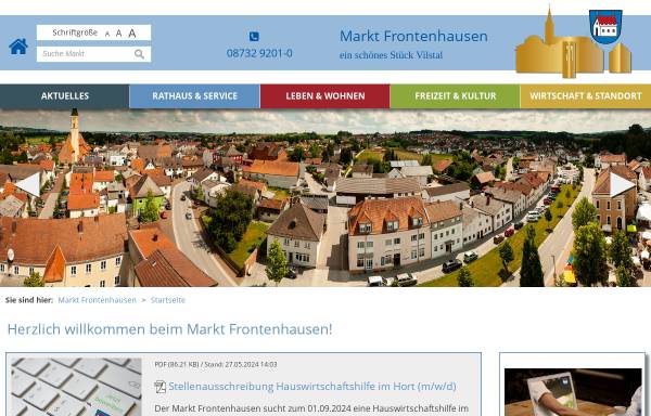 Vorschau von www.markt-frontenhausen.de, Gemeinde Frontenhausen