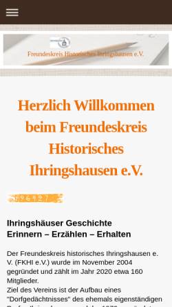 Vorschau der mobilen Webseite www.fkhi.de, Freundeskreis Historisches Ihringshausen