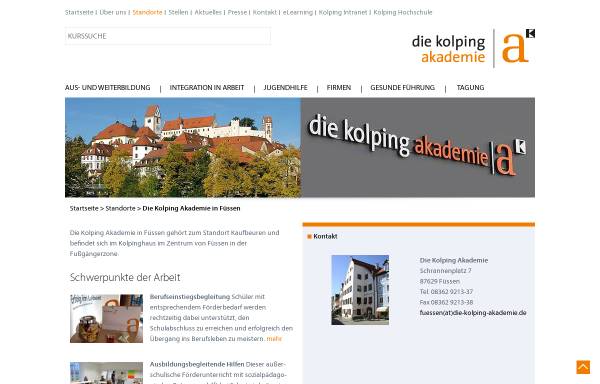 Vorschau von www.die-kolping-akademie.de, Kolping-Bildungswerk in der Diözese Augsburg e.V. - Bildungsstätte Füssen