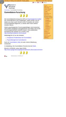 Vorschau der mobilen Webseite www.psychologie.uni-heidelberg.de, Gummibären Forschung