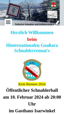 Vorschau der mobilen Webseite www.schnabler.de, Schnablerverein Gaißach